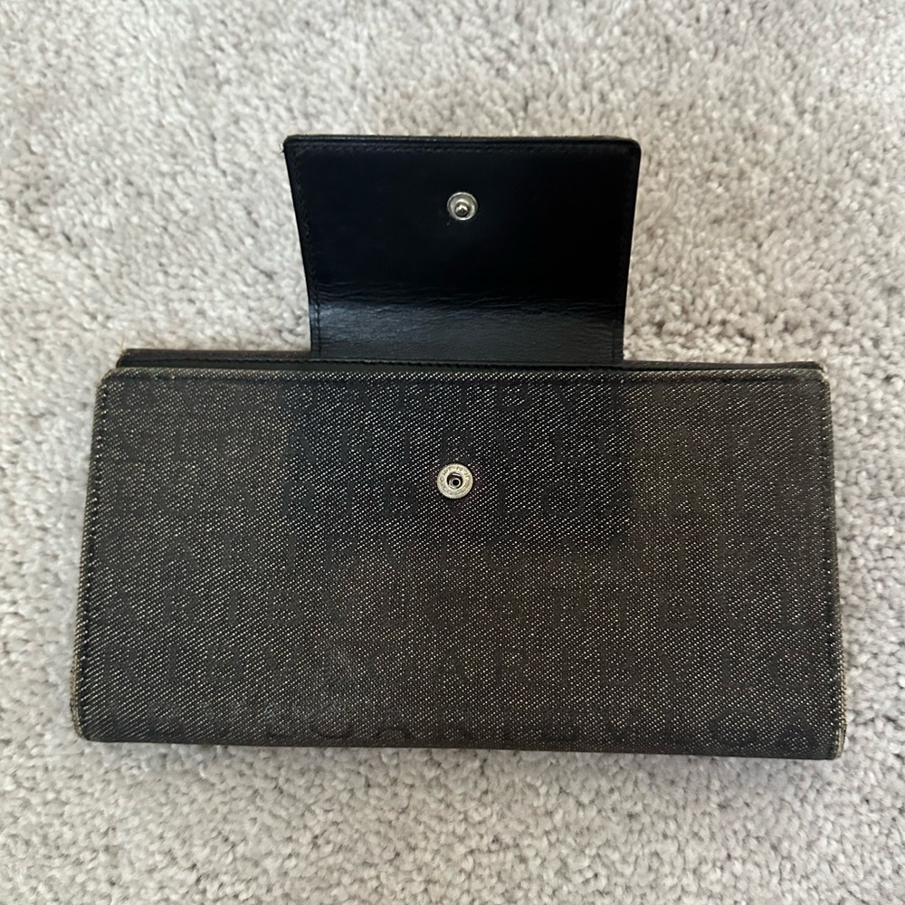 Bvlgari Bulgari logo authentic vintage long logomania in gray denim wallet - Picture 10 of 15